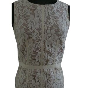 Vintage Dolce & Gabbana Pink Lace Floral Shift Back Zip Dress